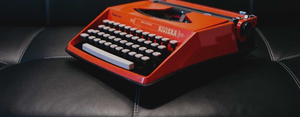 Orange typewriter