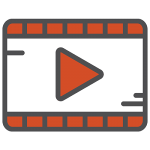 Gravitate provides video services. Icon of a video on a website.