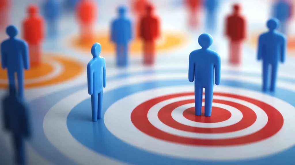 A graphical representation of a target audience concept