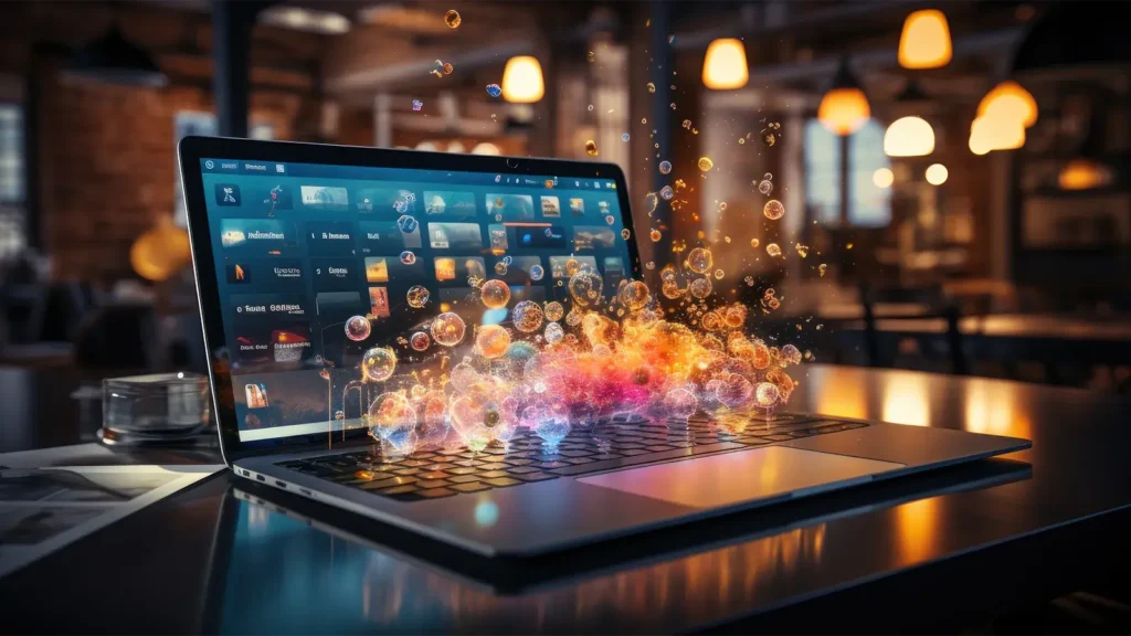 digital marketing business Technology concept with Social media Network and mobile app icons on virtual screen. 