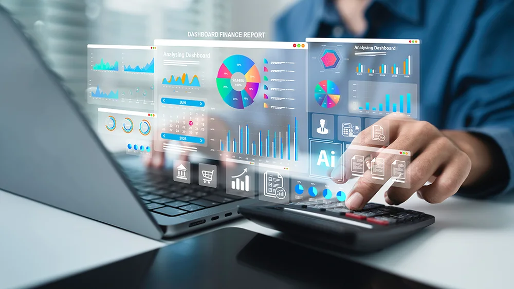 Business data analysis and financial accounting report.