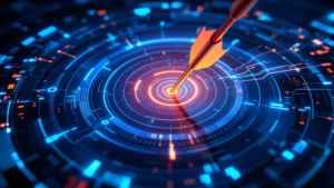 arget achievement business goal strategy success concept with arrow in bullseye center