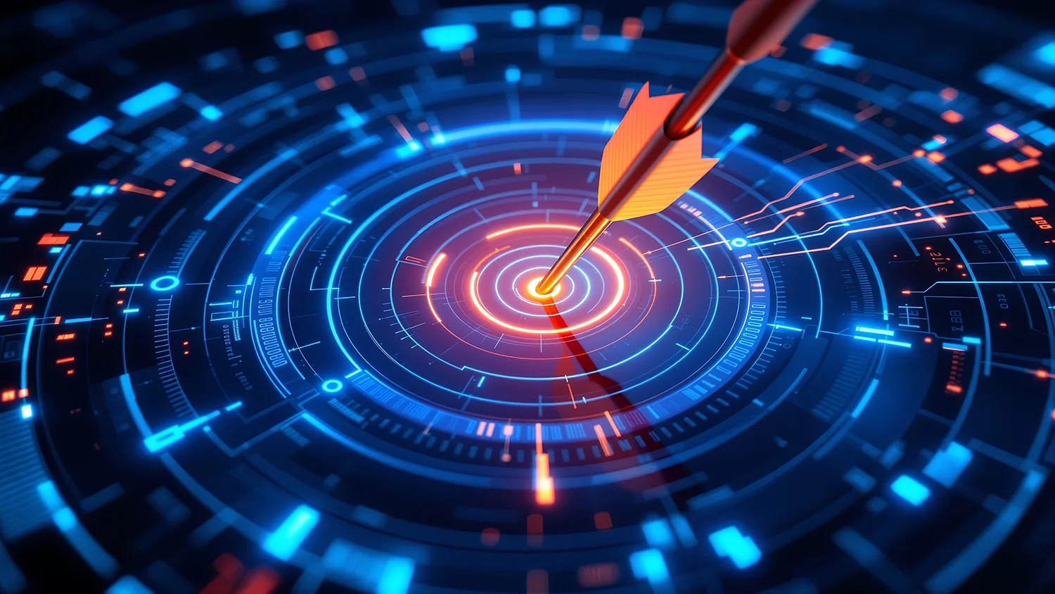 arget achievement business goal strategy success concept with arrow in bullseye center