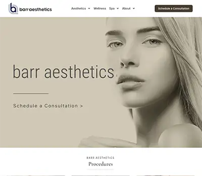 Barr Aesthetics website design