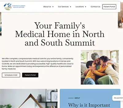 Coalville and Kamas Medical Center website design and development