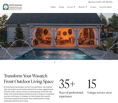 Cottonwood Landscapes website design and development