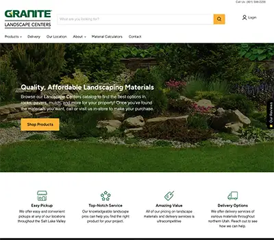 Granite Landscape Centers website design and development
